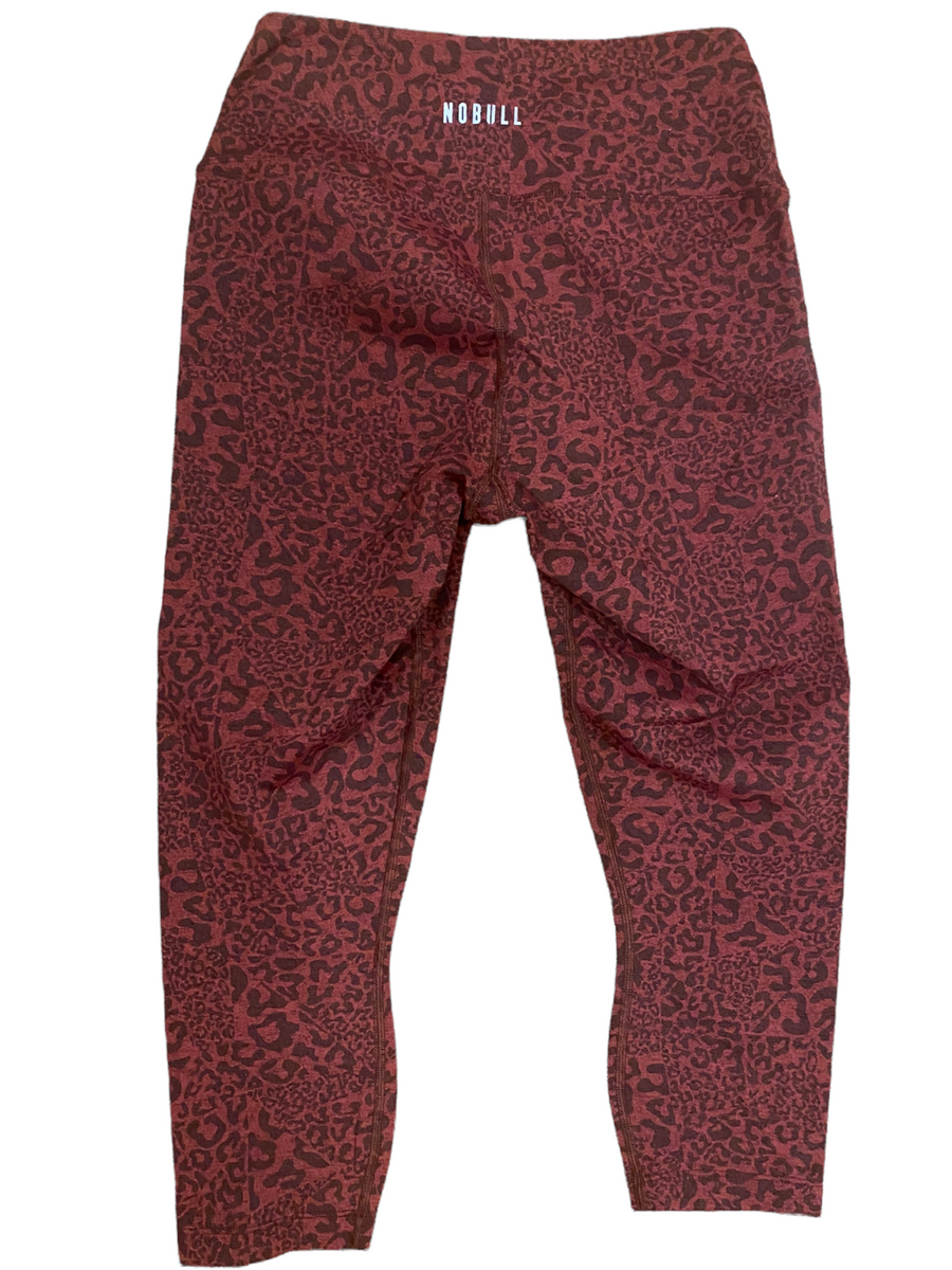 NO BULL $120.00 Burgundy / Red Athletic Mid-Rise Leggings Size