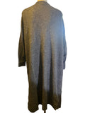 H&M Full Length Grey Knit LS Open Cardigan Sweater Size Large L