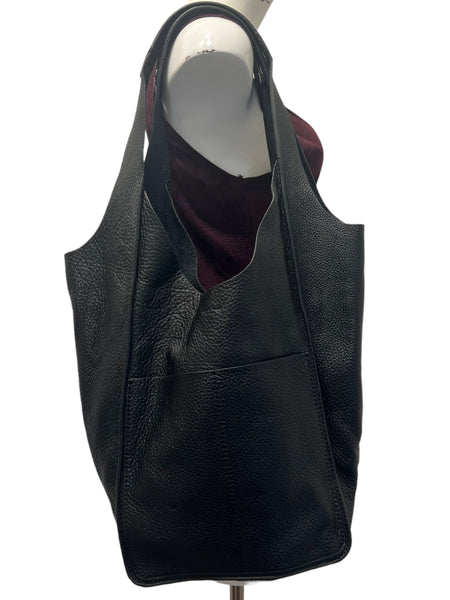 RAG & BONE Black Pebbled Leather Hobo Style Bag