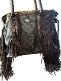 LOUIS VUITTON $3400USD *Customized* Authentic Western Neverfull Purse with Braided Straps & Tassels