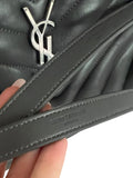 YSL Large (Rare Size) LouLou Matelasse Shoulder Bag in Dark Grey