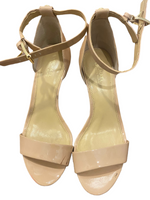 MICHAEL KORS Nude/Blush Patent Leather Heeled Sandals Size 6.5M *Flaw AS-IS