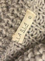 LLA ILLA Thick Knit Grey Relaxed Cowl Tunic Sweater Size Large L