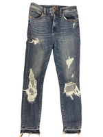 ABERCROMBIE & FITCH Simone High Rise Ankle Skinny Distressed Jeans Size 26 (2S) *Short