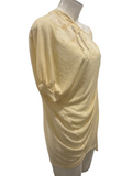 ANGELS NEVER DIE $110.00 Light Yellow Polyester Blend Knit Loose Top Size 0 Plus (Fits like Large)