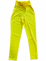 Revamped Yellow Skinny Stretch Pants High-Rise XS