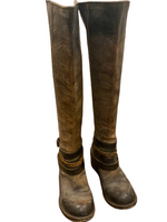 FREEBIRD $400.00 Aspen Distressed Brown Leather Knee High Boots Size 7