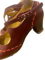 JOHN FLUEVOG $339.00 Operettas Malibran Criss-Crossed Leather Mary Jane Heels Size 10 in Wine Burgundy (Comes with Protective Spray)