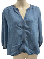 GENTLEFAWN Soft Denim Stretch LS Top Size Medium M