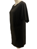 CUPCAKES AND CASHMERE $150.00 Black Faux Suede Oversized SS Dress with Pockets Size XS (Fits a Small/Med)