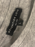 GENERATION LOVE $130.00 Ava Knit Grey Knot Tee with Pearl Details Size Large L