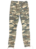 MOTHER $208.00 High Waisted Looker Ankle Skinny Fray Camo Jeans Size 28