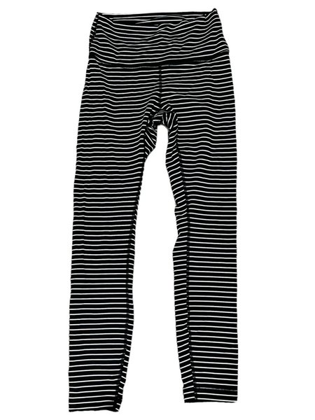 lululemon leggings 4 white gray stripes crop
