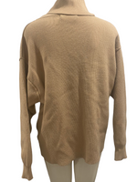 WORKHALL $110.00 Tan / Brown Thick Knit Stretch Mockneck Sweater Size Large L