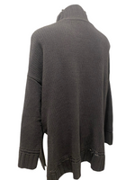 AERIE Grey Cowl / Turtleneck Knit Sweater (Long Fit) Size Medium M