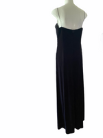 JS BOUTIQUE Black Velvet Long Length Beaded Evening Dress Size 16