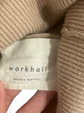 WORKHALL $110.00 Tan / Brown Thick Knit Stretch Mockneck Sweater Size Large L