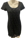 TALULA Black Lace Short Dress with Grey Liner Size Small S