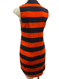 SPLENDID $75.00 Orange/Red & Black Striped Collared Button-Front Tunic Top Size XS (Fits a small)