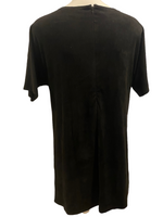 CUPCAKES AND CASHMERE $150.00 Black Faux Suede Oversized SS Dress with Pockets Size XS (Fits a Small/Med)