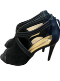 JOE'S $130.00 Black Leather & Suede Strappy Evening Sandal Heels Size 9.5