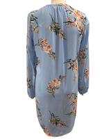 CHARLES HENRY (Nordstrom) $120.00 Blue Floral LS Dress / Tunic Size Small S