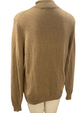 SAKS FIFTH AVENUE Tan 100% Scottish Cashmere Knit Pullover 1/4 Zip Sweater Size Large L