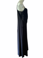 FRANK LYMAN Long, Gathered Front Black Evening Gown Size 16