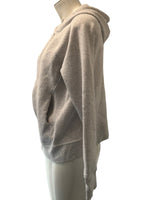 LOLE Soft Grey Plush Zip Up Hoodie Size Large L (Fits like Medium)
