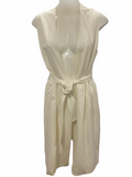 VINCE NWT $225.00 Cotton Lightweight Ponte Side Slit Belted Vest in White Size XS (Fits a small too)