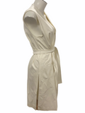 VINCE NWT $225.00 Cotton Lightweight Ponte Side Slit Belted Vest in White Size XS (Fits a small too)